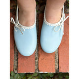 Beatrice Flat in Blue/Ecru