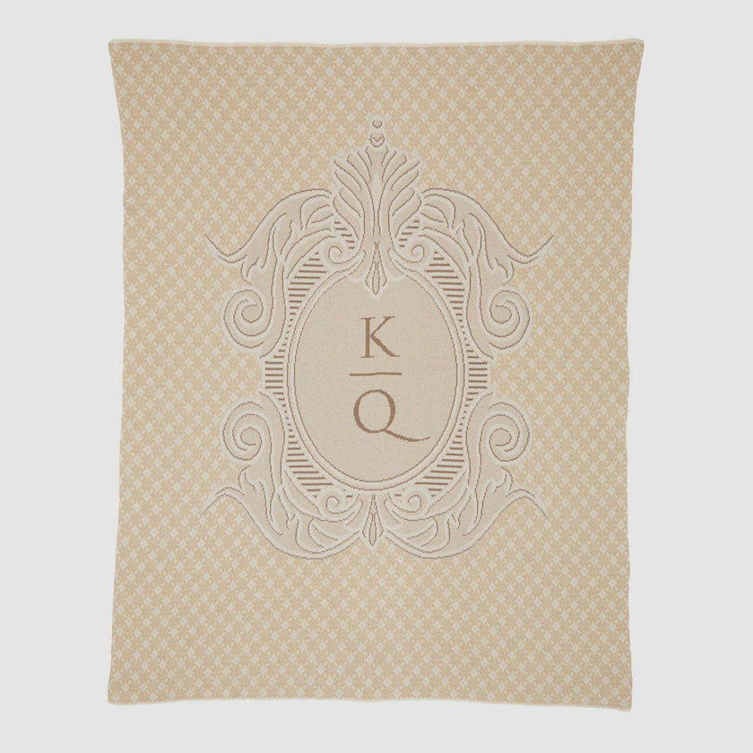 Custom Personalized Wedding Sustainable Knit Throw Blanket -  Lace Crest