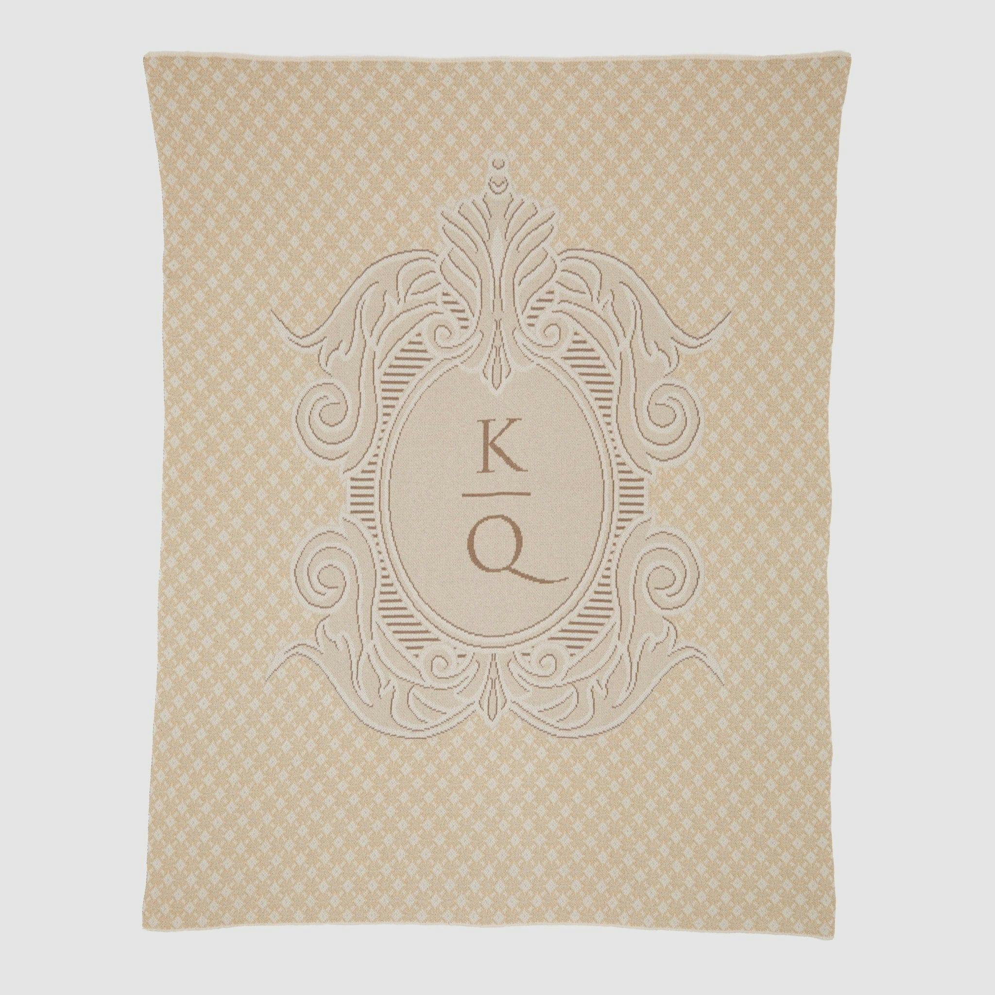 Custom Personalized Wedding Sustainable Knit Throw Blanket - Lace Crest