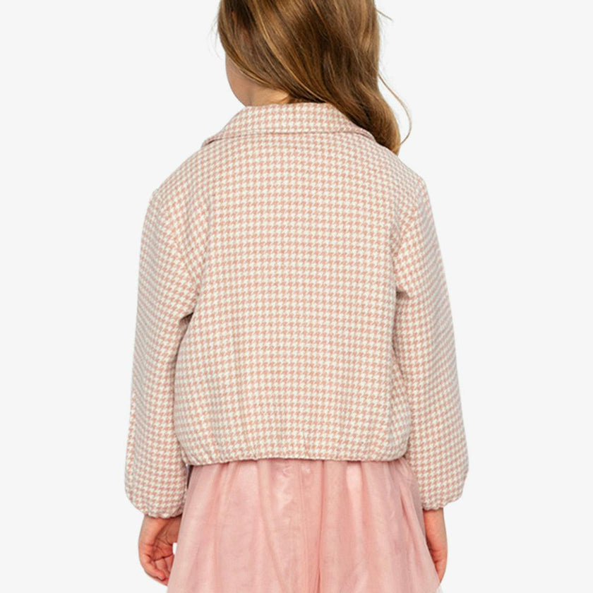 Bomber Jacket Pink Houndstooth
