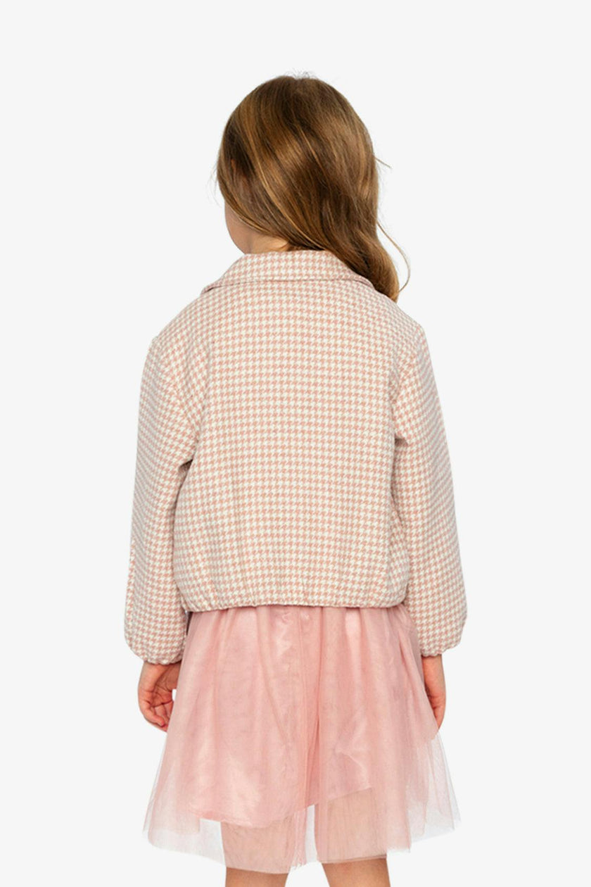 Bomber Jacket Pink Houndstooth
