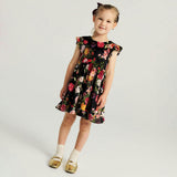 Posh Botanica Velour Bow Back Ruffled Dress