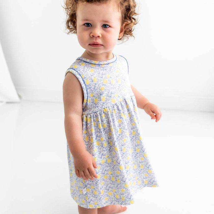Lemons Pima Cotton Baby Dress w/ Bloomer