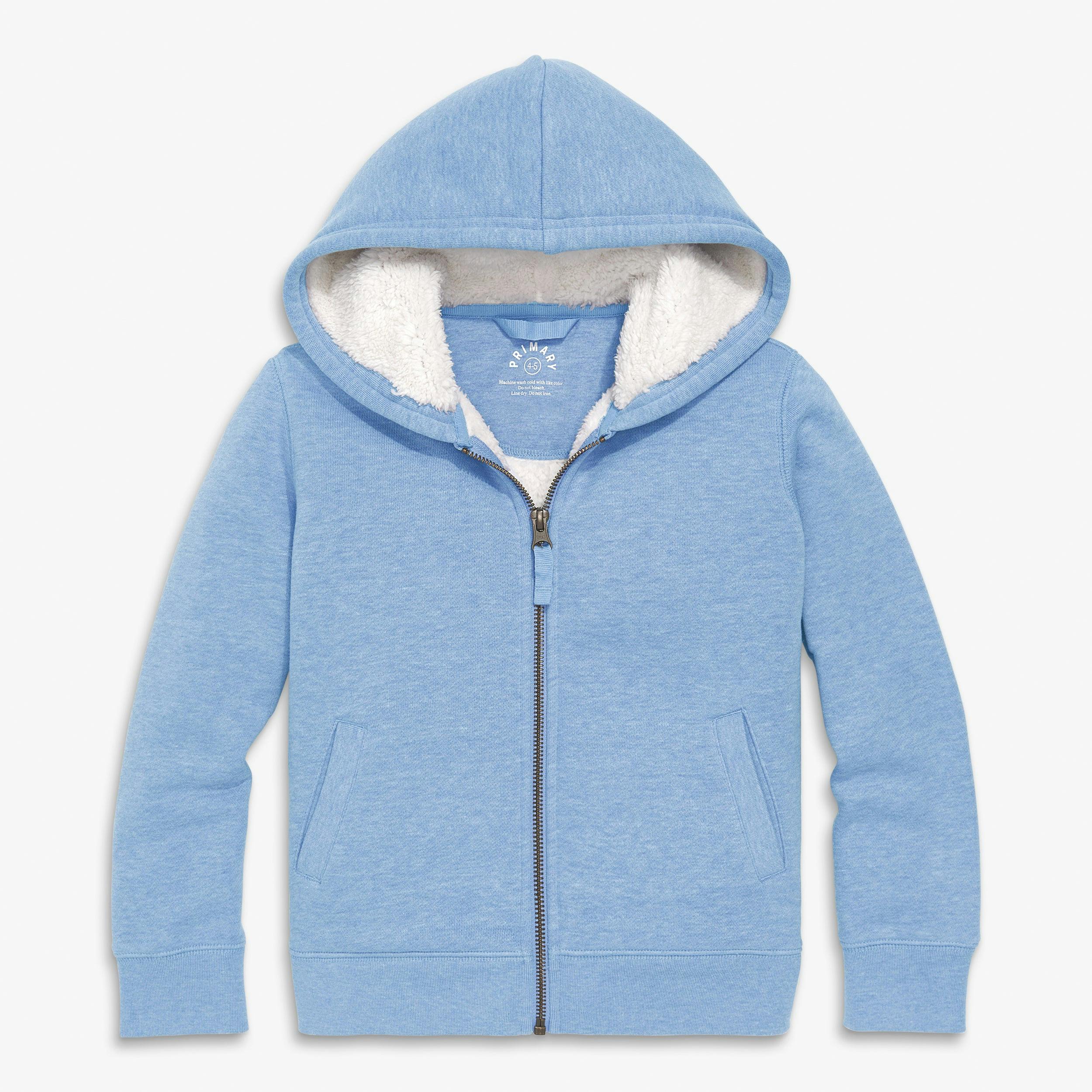 Kids teddy fleece-lined zip hoodie