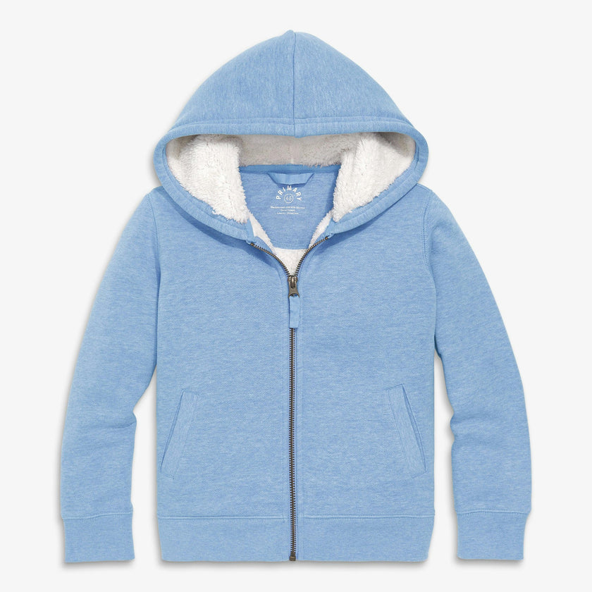 Kids teddy fleece-lined zip hoodie