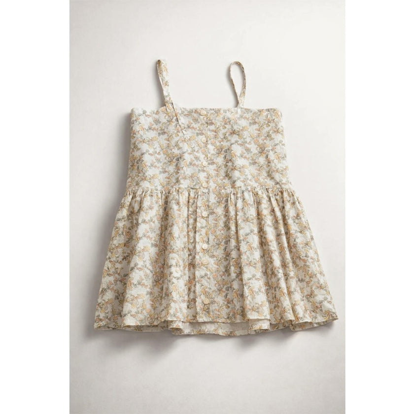 Hikari Pintuck Dress| Mustard Sage Blossom