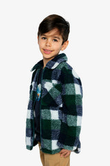 Zipped Overshirt Blue and Green Checks