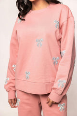 Micah Crew Neck Sweatshirt in Pink & Bows