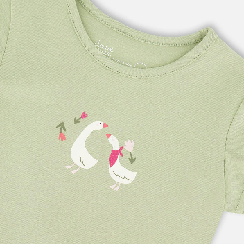 Organic Cotton Jersey T-Shirt Light Khaki Green