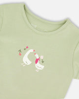 Organic Cotton Jersey T-Shirt Light Khaki Green