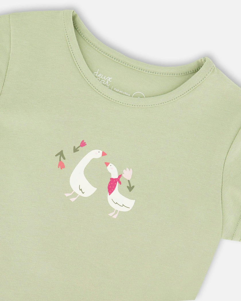 Organic Cotton Jersey T-Shirt Light Khaki Green