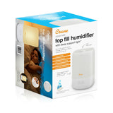 Top Fill Cool Mist Humidifier, 1 Gallon with Sleep Support Light & Essential Oil Tray