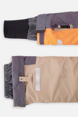 Two Piece Teknik Snowsuit Bright Orange Grey And Taupe