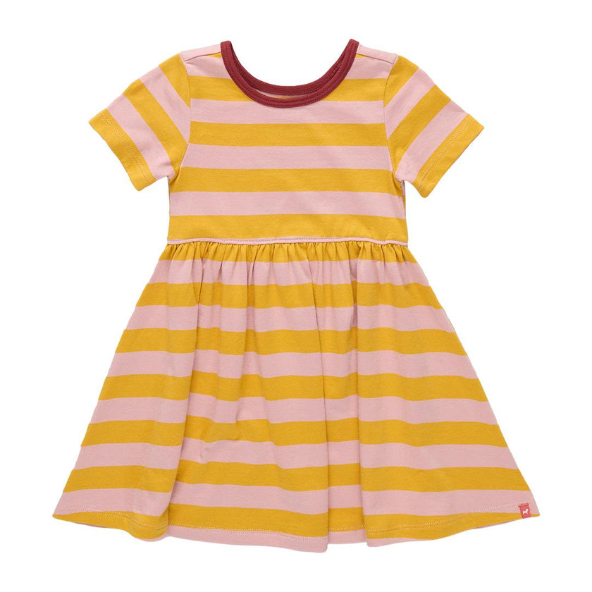 Sunny Dress, Pink And Yellow Stripes