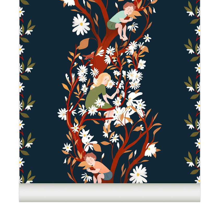 Papier peint CAMOMILLE coloris Nuit