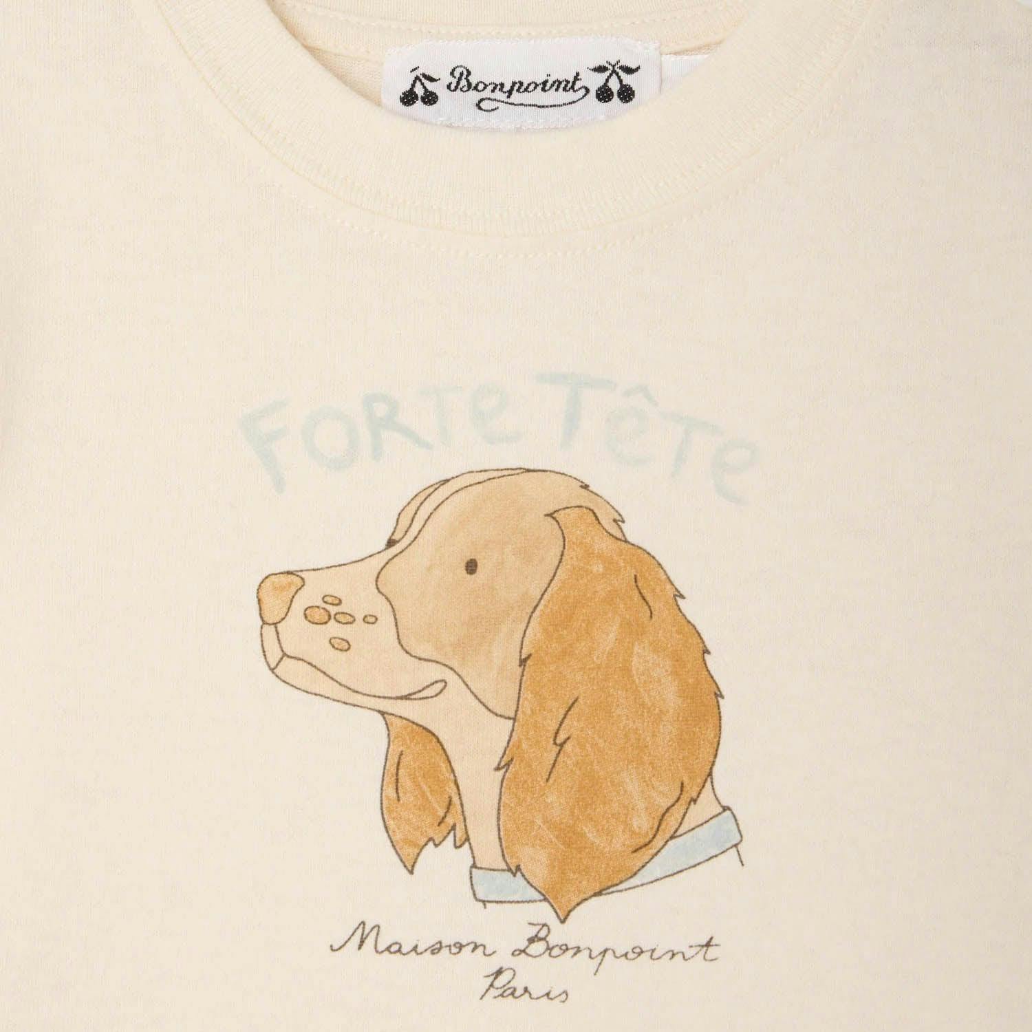 BONPOINT Tom Forte Tête Baby T-Shirt - Ivory