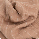 Cotton Muslin Swaddle Blanket - Mauve Stripe
