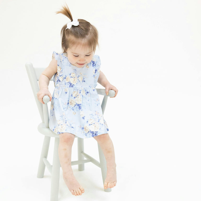 Ashley Rose Floral - Ruffle Bodysuit Dress