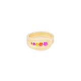 Found Nest Bypass Ring - Pink, Orange & Yellow Sapphire