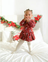 Puppy Dog Candy Cane Snow Mittens Winter Christmas Holiday Baby Twirl Dress