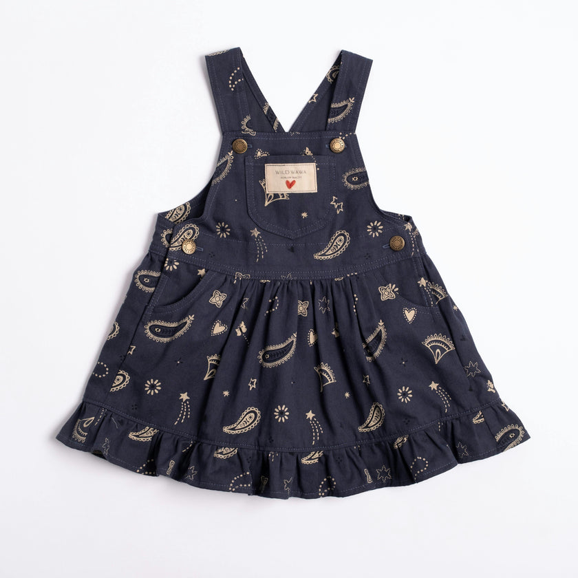 Overall Dress in Midnight Bandana