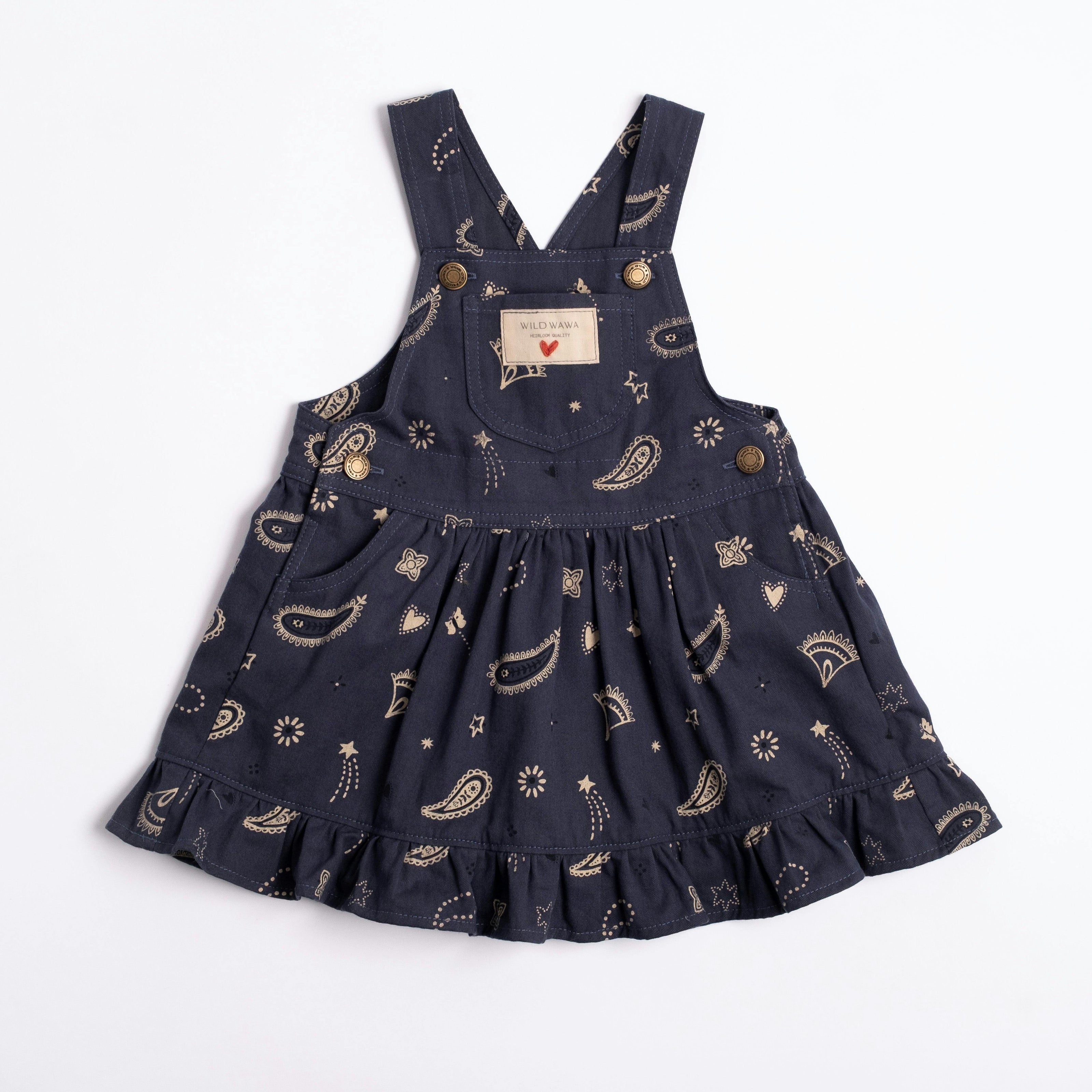 Overall Dress in Midnight Bandana