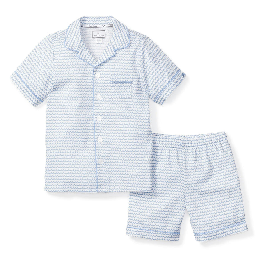 Kid's Twill Pajama Short Set in La Mer