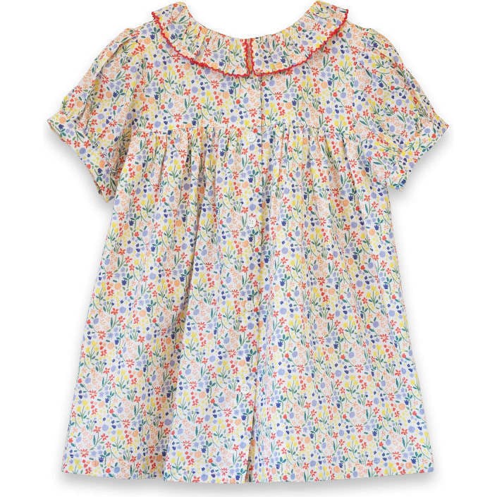 Toddler Emily dress with Lace trim | Yellow Petal Confetti