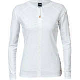 Womens White Zip Front Ls Rash Top