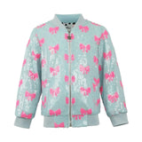 Pretty in Bows Sequin Bomber