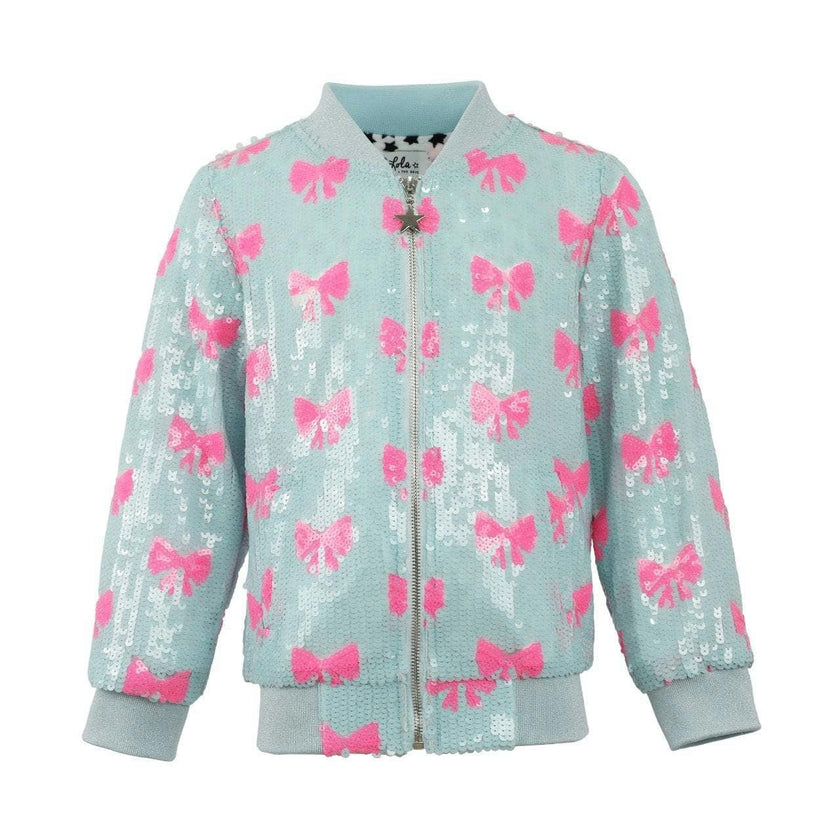 Pretty in Bows Sequin Bomber