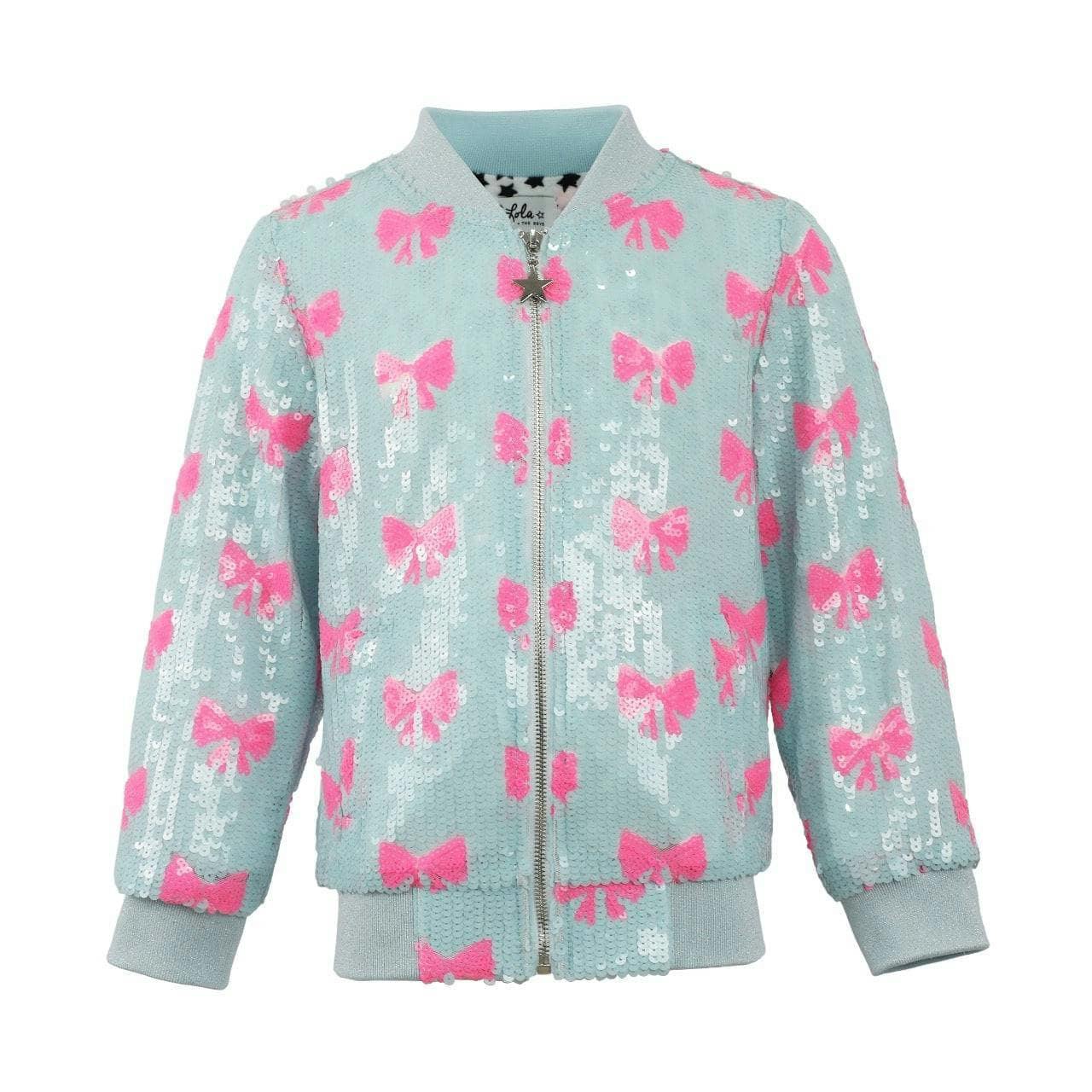 Pretty in Bows Sequin Bomber