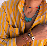 Rainbow Threaded Evil Eye Choker