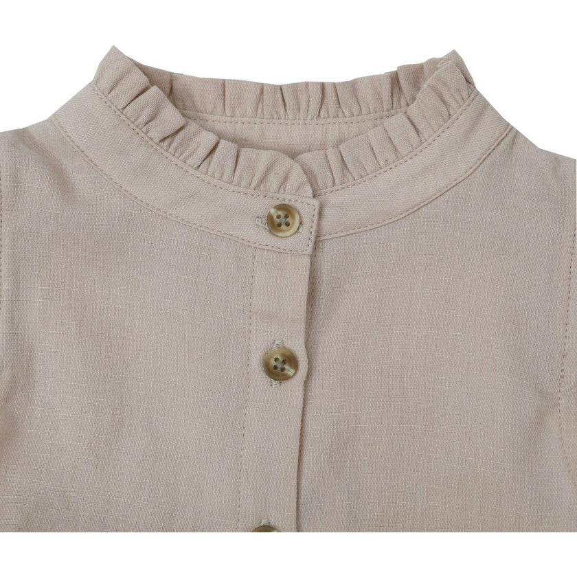 Fleurance Flutter Sleeve Buttoned Front Dress