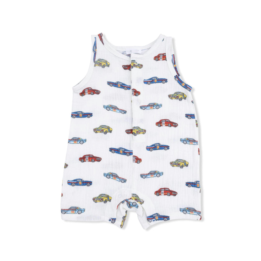 Race Cars - Sleeveless Shortie Romper