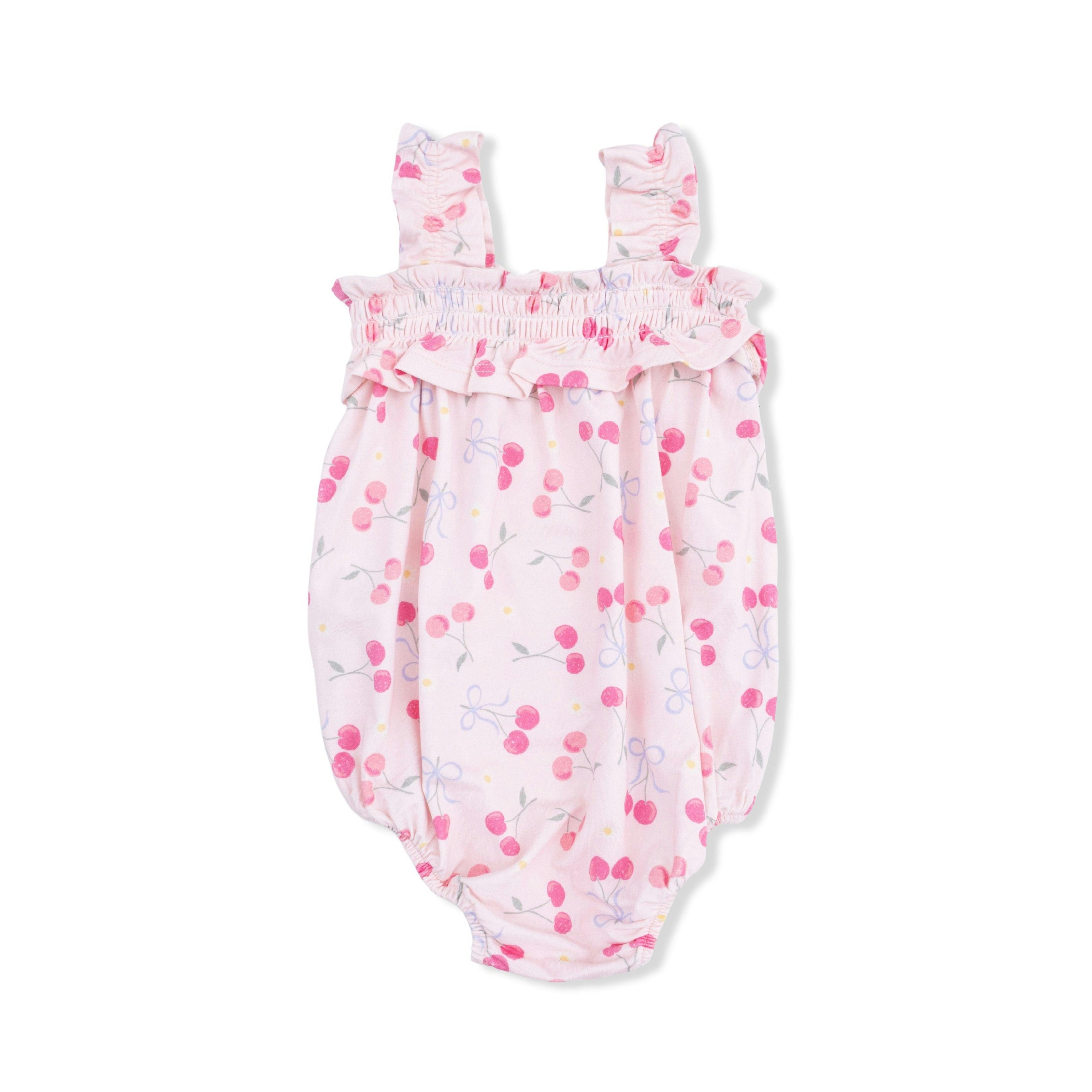 Sweet Bow Cherries - Ruffly Strap Bubble & Sun Hat