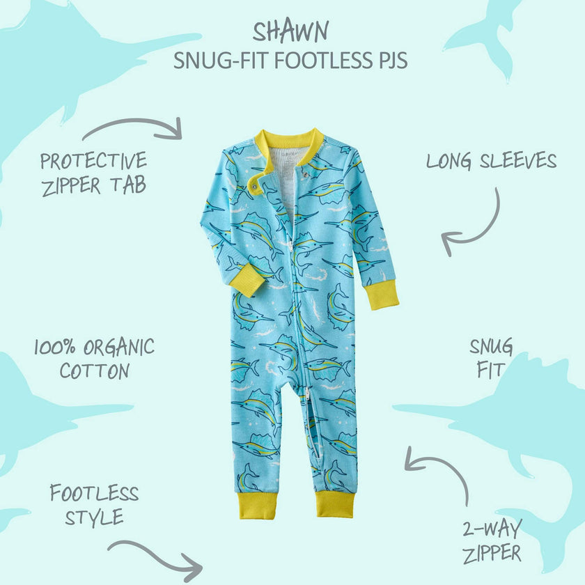 SHAWN Snug-fit Footless Baby Pajamas for Boys & Girls