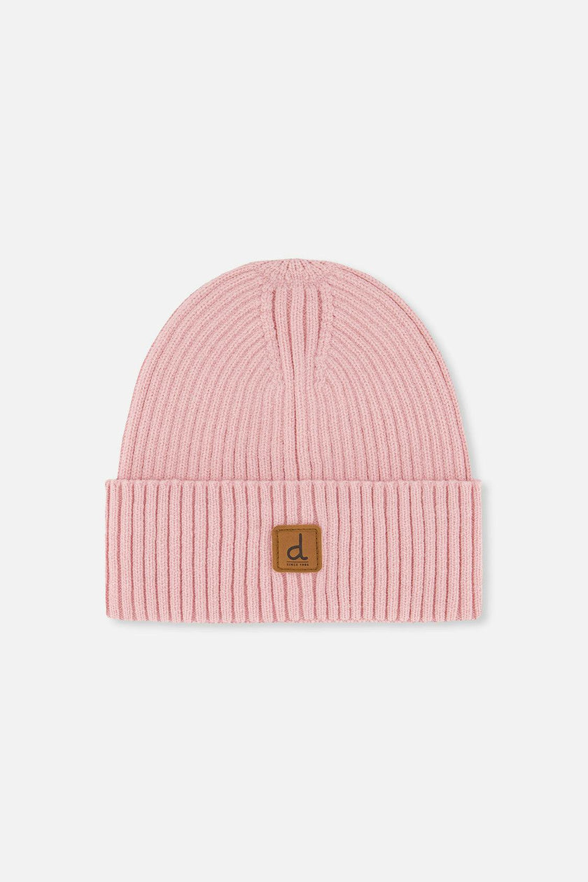 Ribbed Knit Hat Pale Dusty Pink