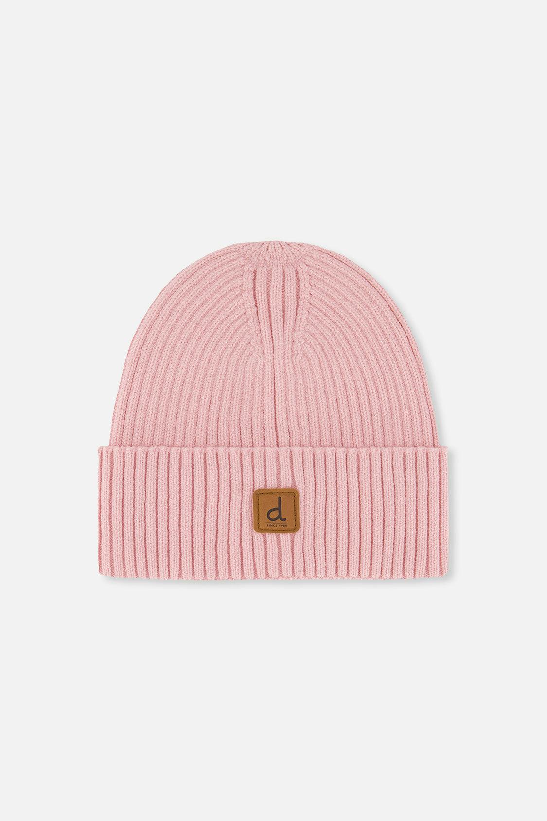 Ribbed Knit Hat Pale Dusty Pink