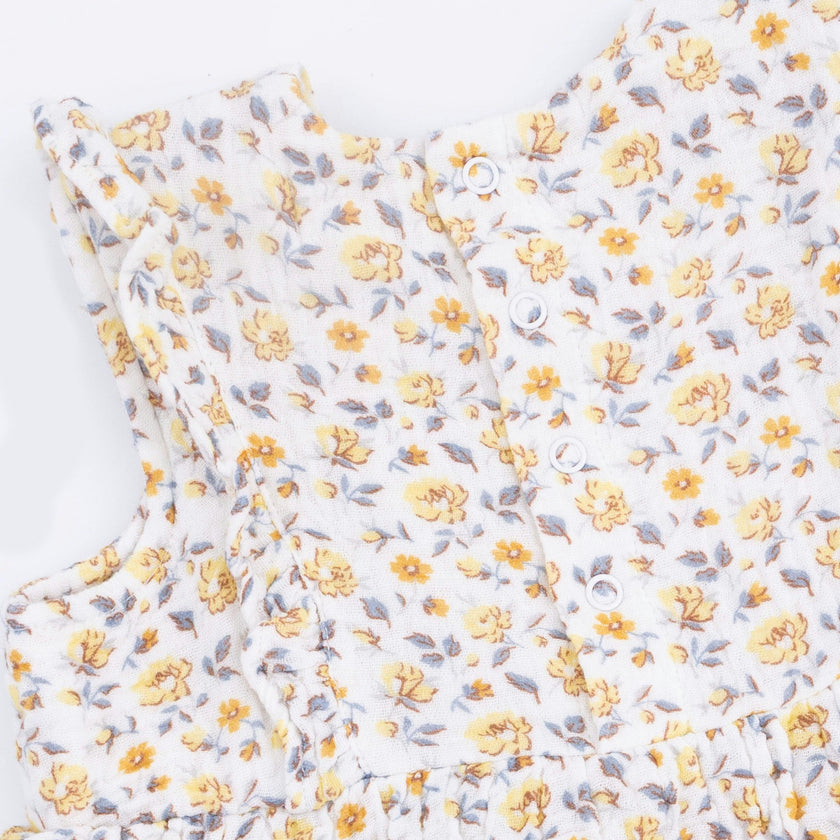 Yellow Country Roses - Ruffle Bubble Dress