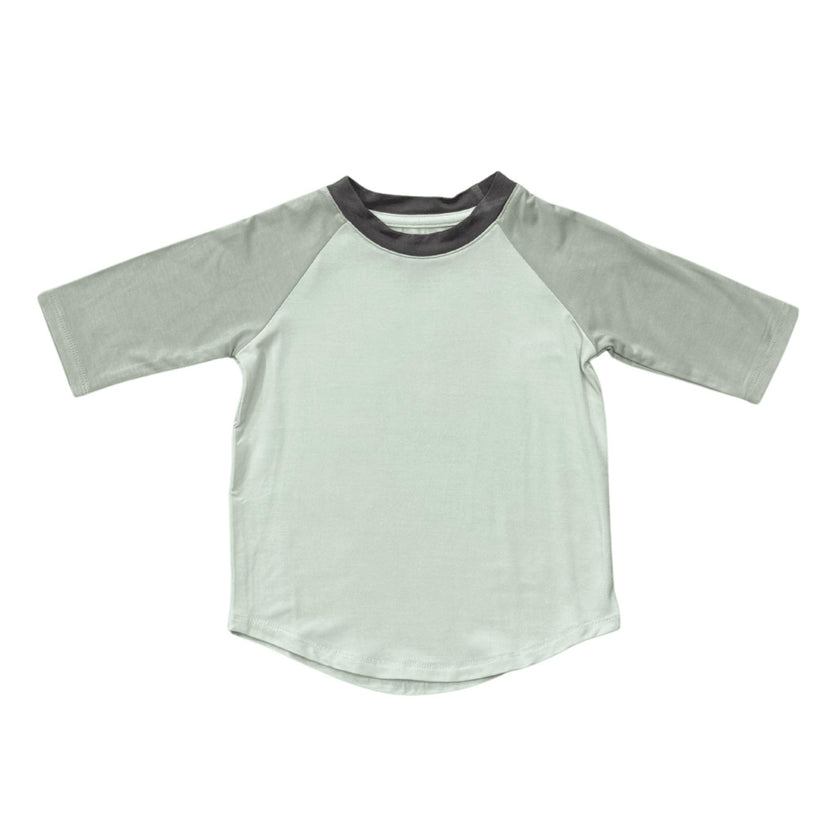 Girls 3/4 Sleeve Baseball Tee in Beige