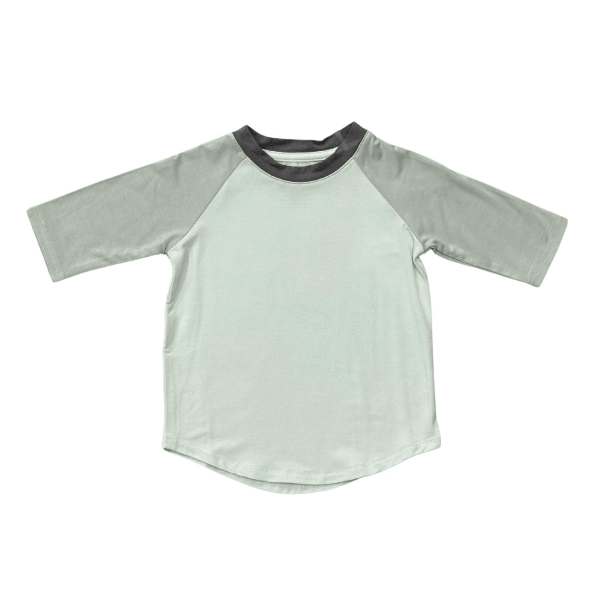 Girls 3/4 Sleeve Baseball Tee in Beige