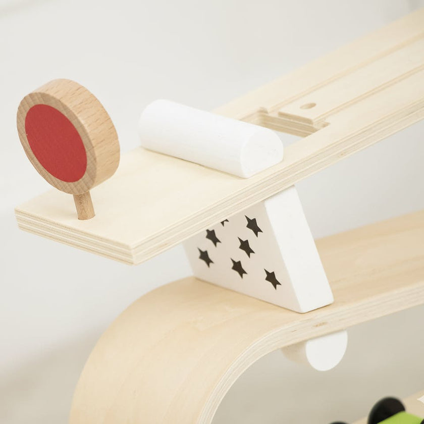 Avenlur Wooden Car Ramp Racer | Montessori Rolling Track Toy for Toddlers