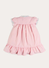 Beauchamp Gingham Ruffle Hem Floral Trim Night Dress in Pink (18mths- 10yrs)