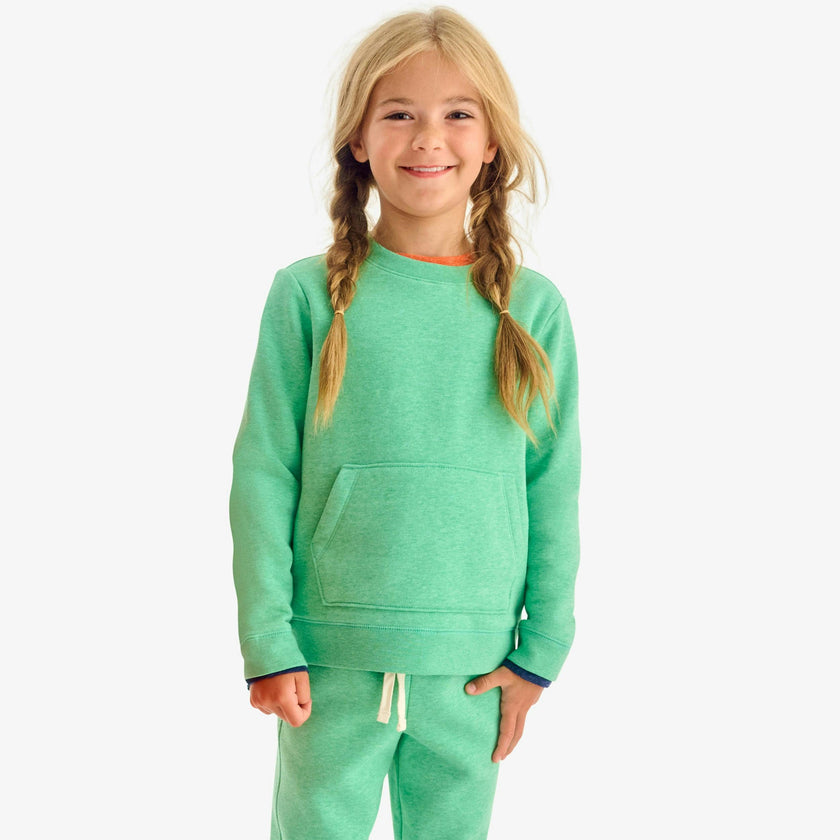 Kids cozy fleece crewneck sweatshirt