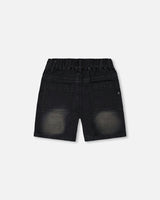 French Terry Denim Shorts