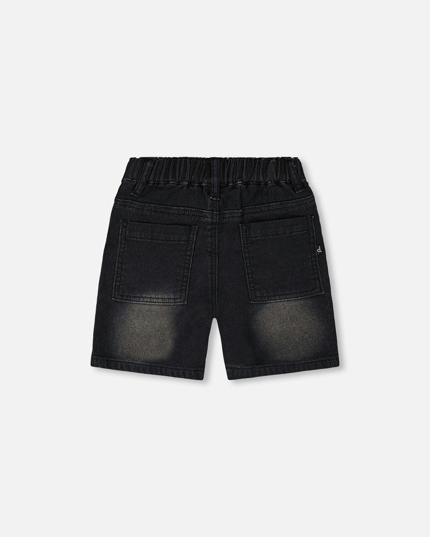 French Terry Denim Shorts