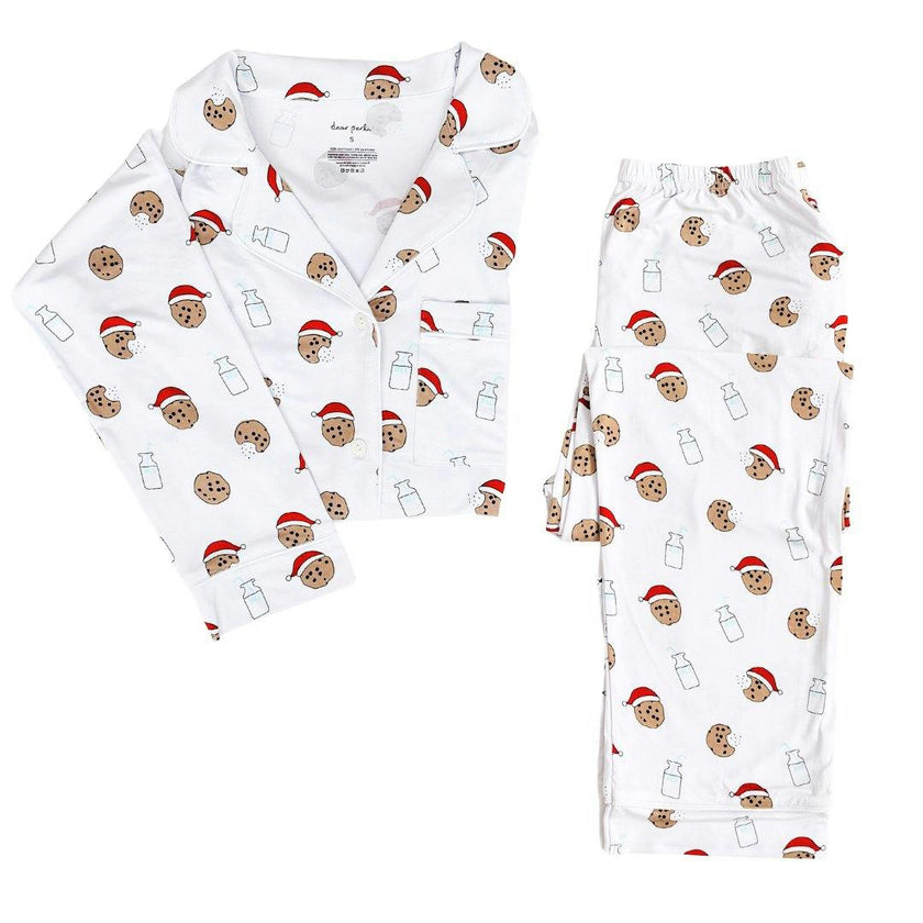Women's Long Sleeve Pajama Set in Santa's Cookies