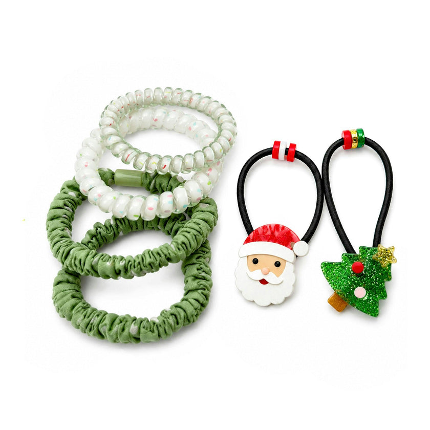 Santa Tree Hair Ties Set