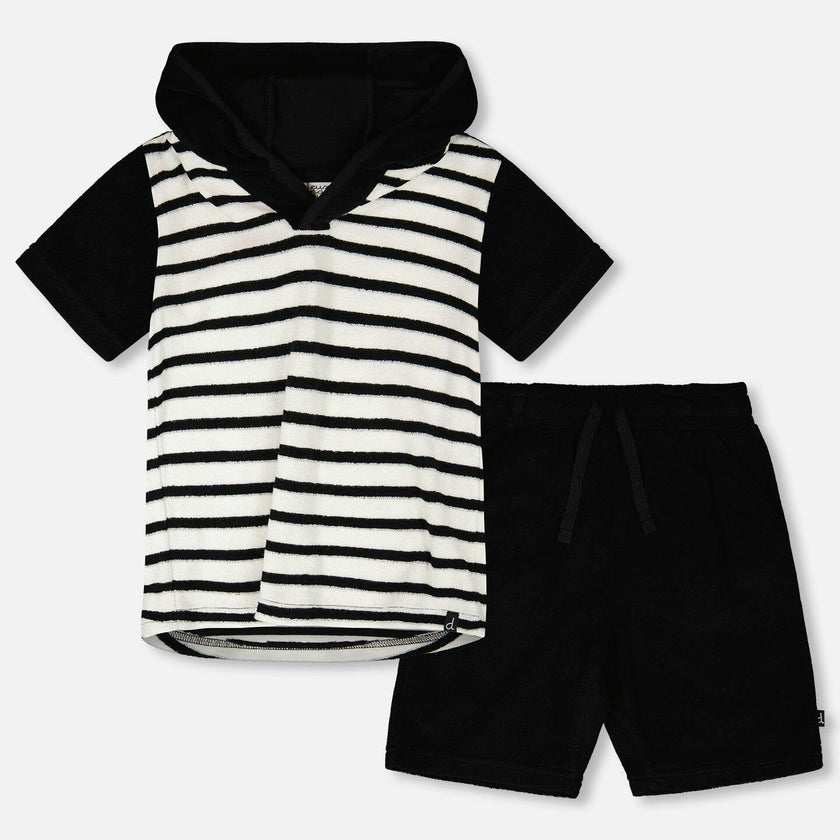 Hooded Terry T-Shirt With Shorts Set